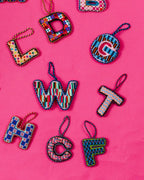 Needlepoint Monogram Ornament - T