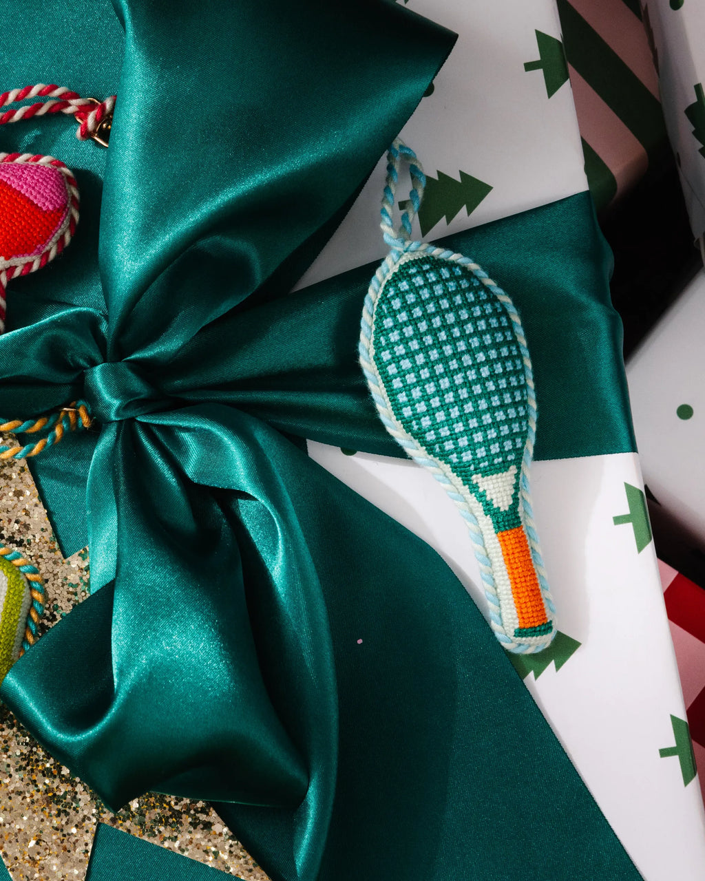 Needlepoint Icon Ornament - Tennis Racket