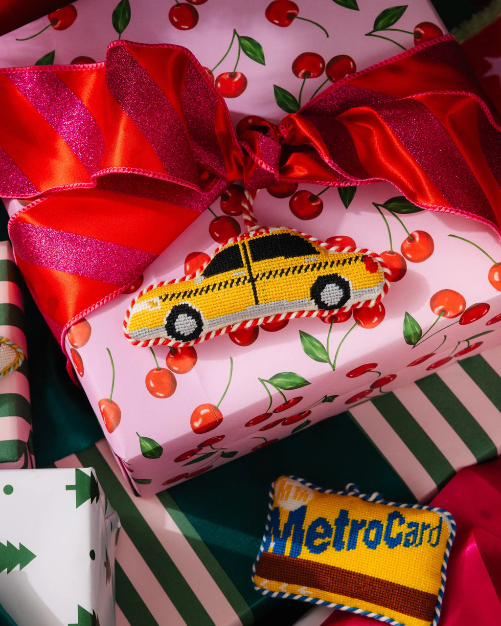 Needlepoint Icon Ornament - Taxi Cab