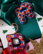 Needlepoint Monogram Ornament - R
