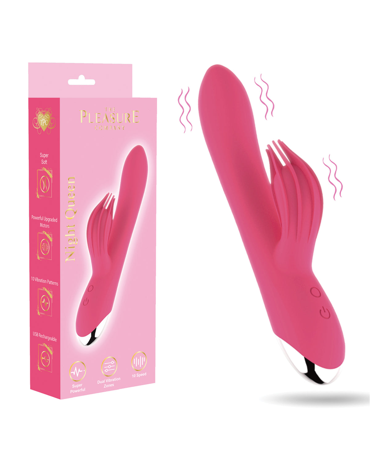 Noire Collection Night Queen Tickling & Fluttering Rabbit Vibe - Pink