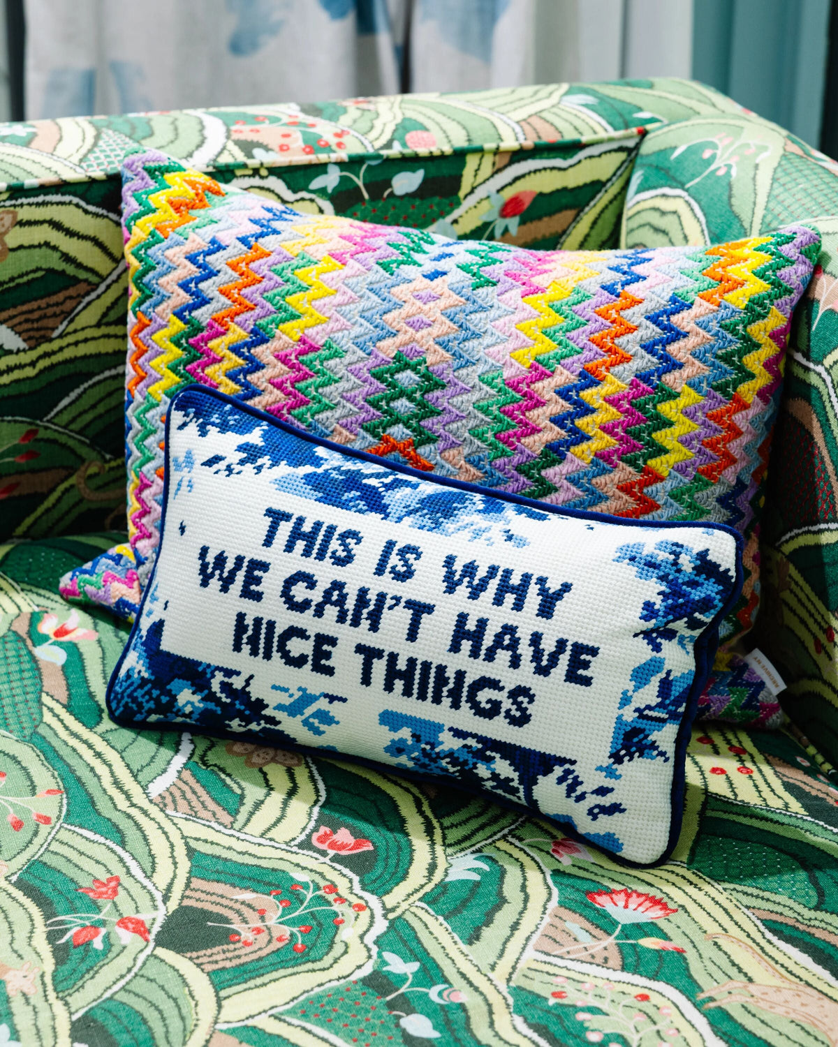 Nice Things Needlepoint Pillow