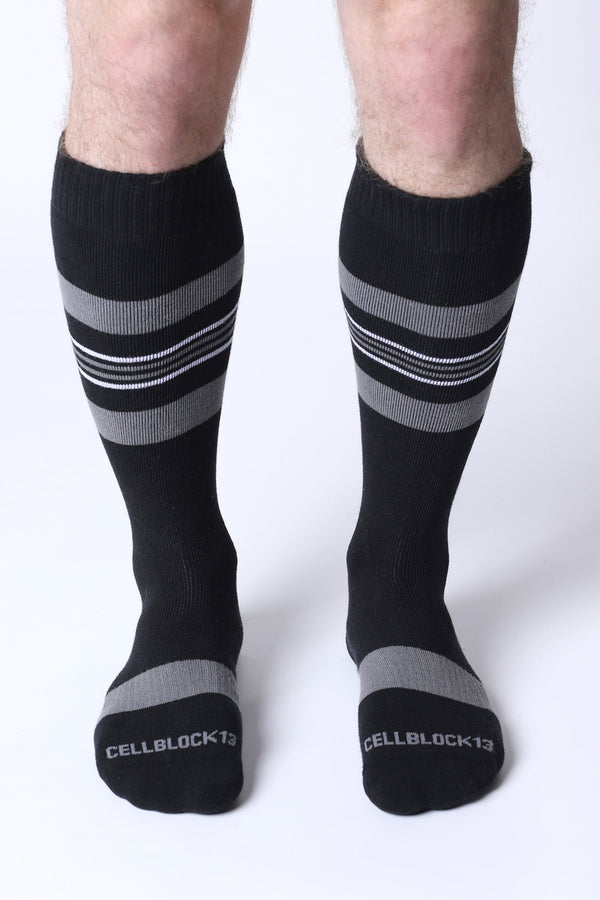 CELLBLOCK 13 Tight End Knee High Shadow Socks - Gray