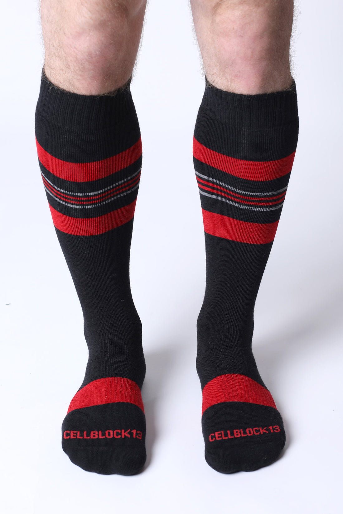 CELLBLOCK 13 Tight End Knee High Shadow Socks - Red
