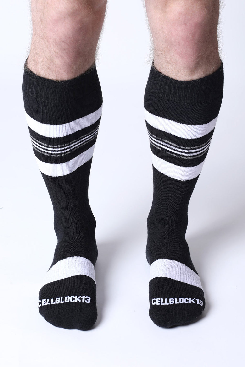 CELLBLOCK 13 Tight End Knee High Shadow Socks - White