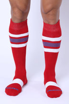 CELLBLOCK 13 Tight End Knee High Socks Red