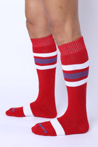 CELLBLOCK 13 Tight End Knee High Socks Red
