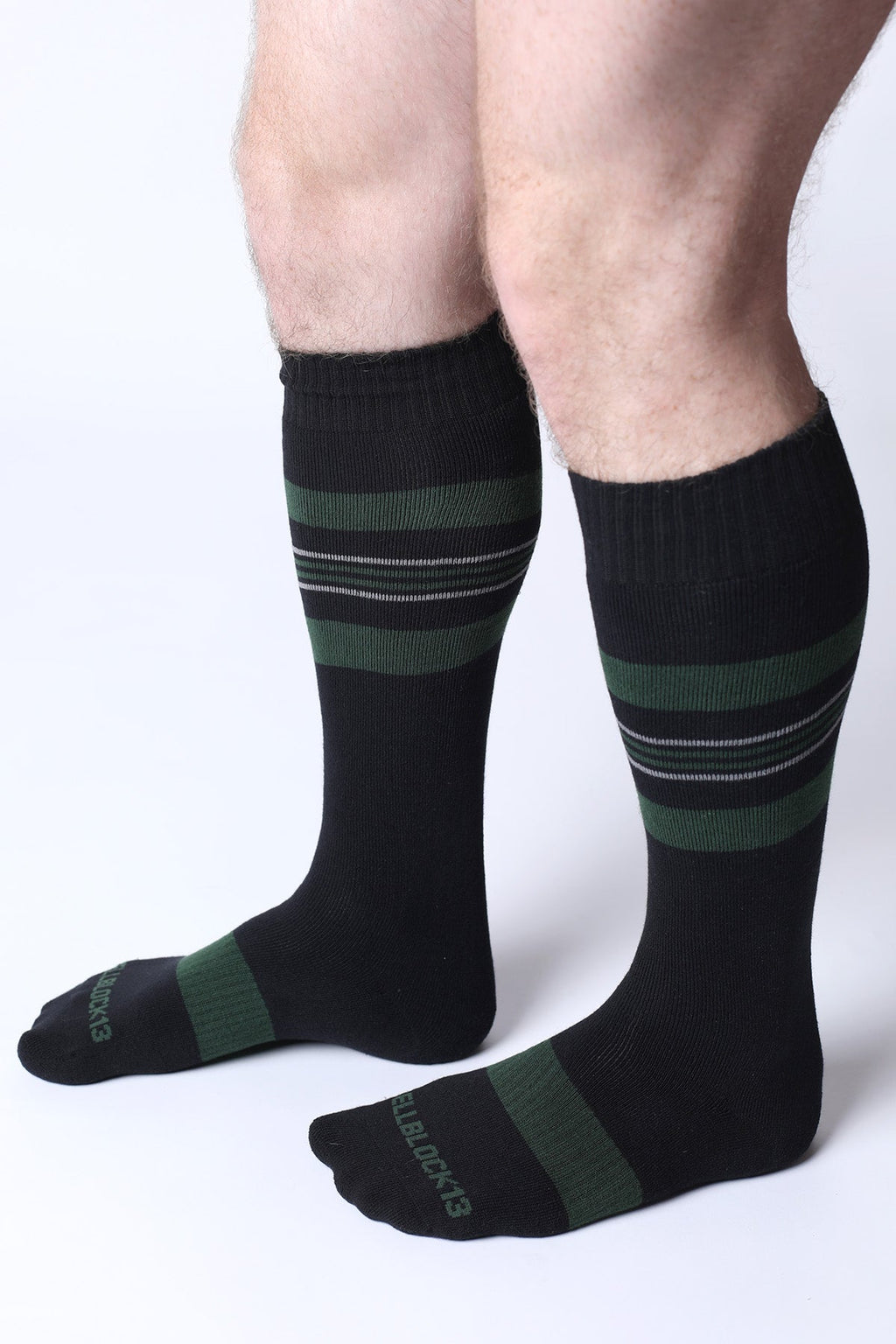 CELLBLOCK 13 Tight End Knee High Shadow Socks - Green