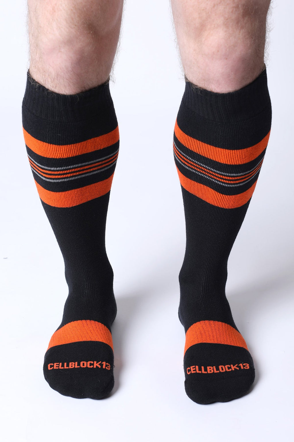 CELLBLOCK 13 Tight End Knee High Shadow Socks - Orange