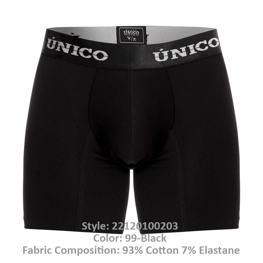 Mundo Unico Intenso Cotton Boxer Briefs - Black