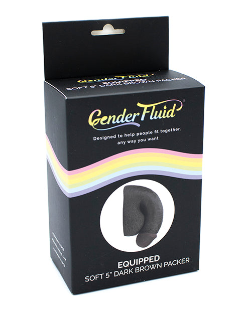 Gender Fluid 5in Equipped Soft Packer - Dark Brown