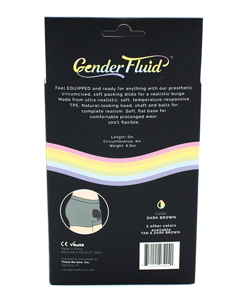 Gender Fluid Equipped 5" Soft Packer - Dark Brown