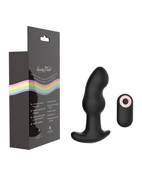 Gender Fluid Frission Vibrating Anal Plug with Remote - Black