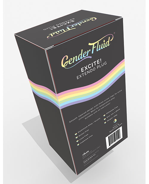 Gender Fluid Excite! Extendo Metal Butt Plug - Silver