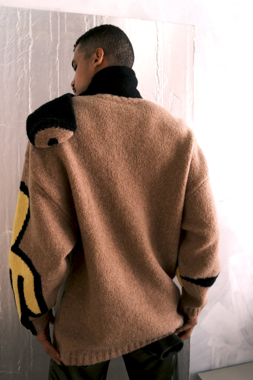 Walter Van Beirendonck Moon Eye Camel Knit FW 24-25