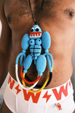 Walter Van Beirendonck Muscle Tube Man Necklace Blue