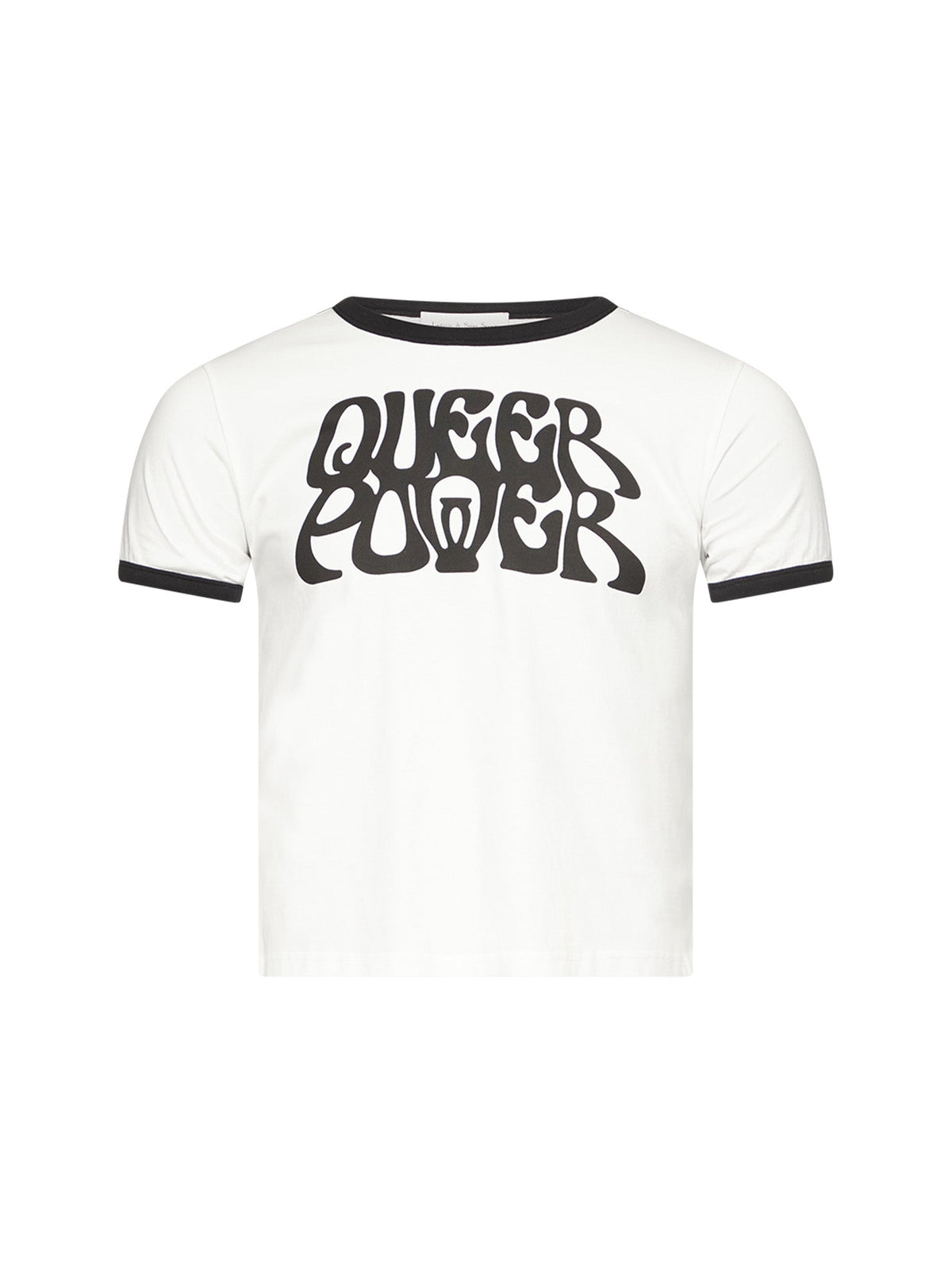 Queer Power T-Shirt in White / Black by LUDOVIC DE SAINT SERNIN