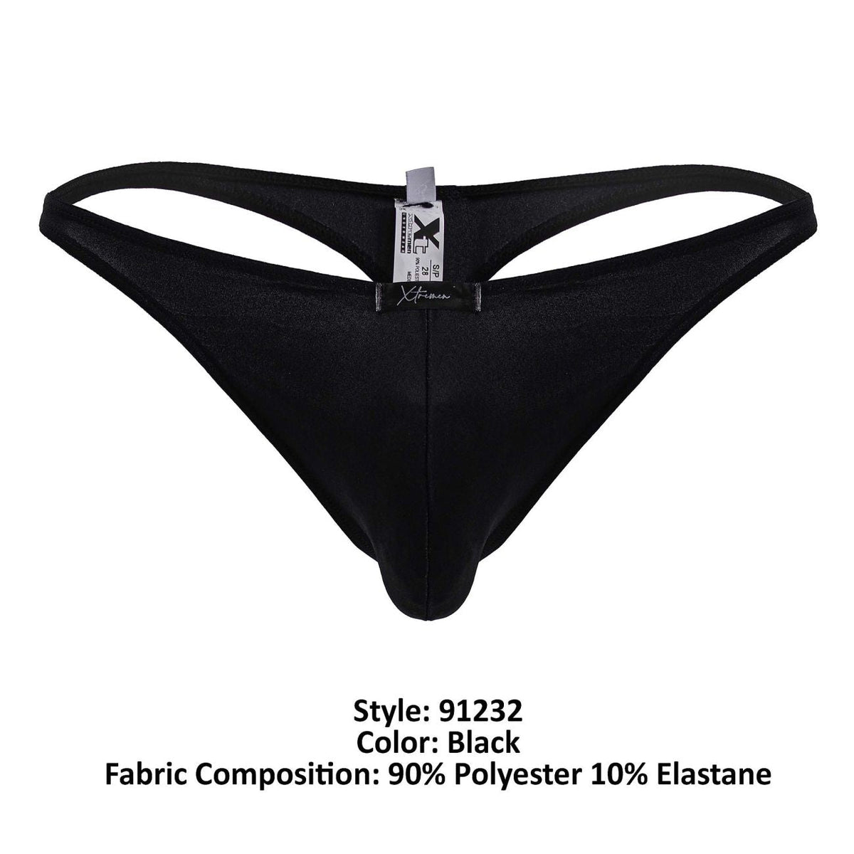 Xtremen Breathable Microfiber Thongs - Black