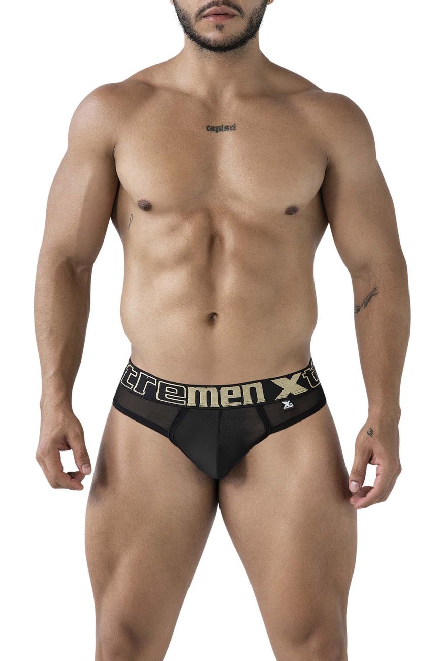 Xtremen Stretch-Fit Microfiber Thongs - Black