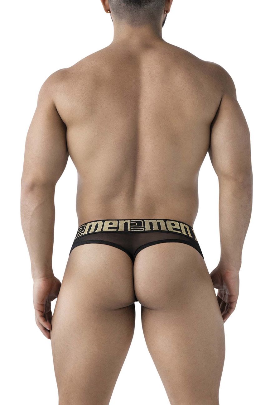 Xtremen Stretch-Fit Microfiber Thongs - Black
