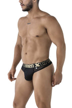 Xtremen Stretch-Fit Microfiber Thongs - Black