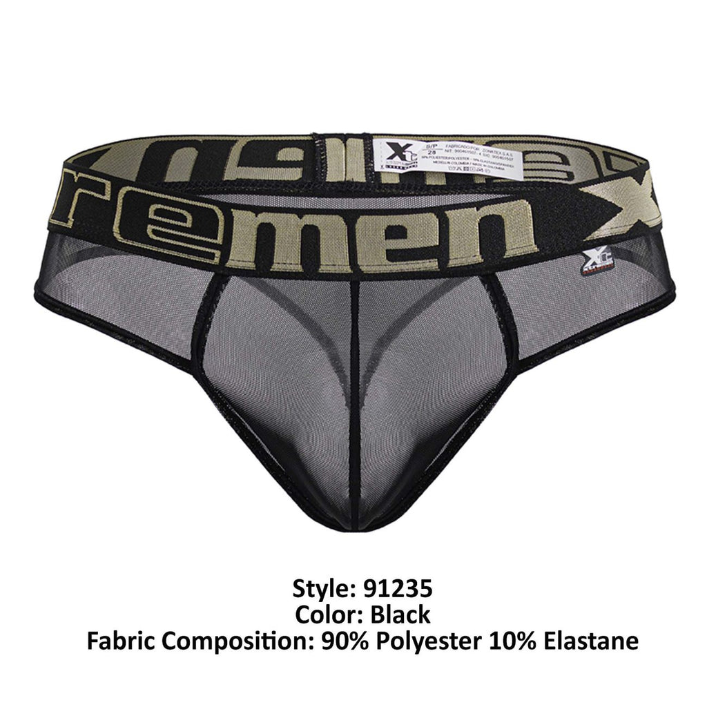 Xtremen Stretch-Fit Microfiber Thongs - Black
