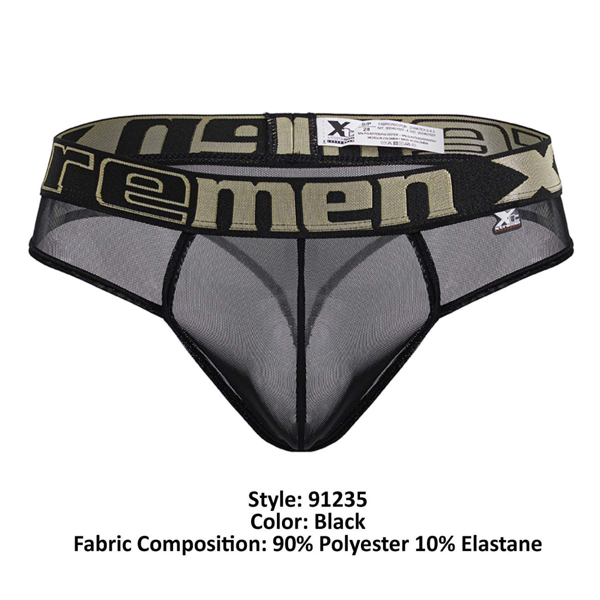 Xtremen Stretch-Fit Microfiber Thongs - Black