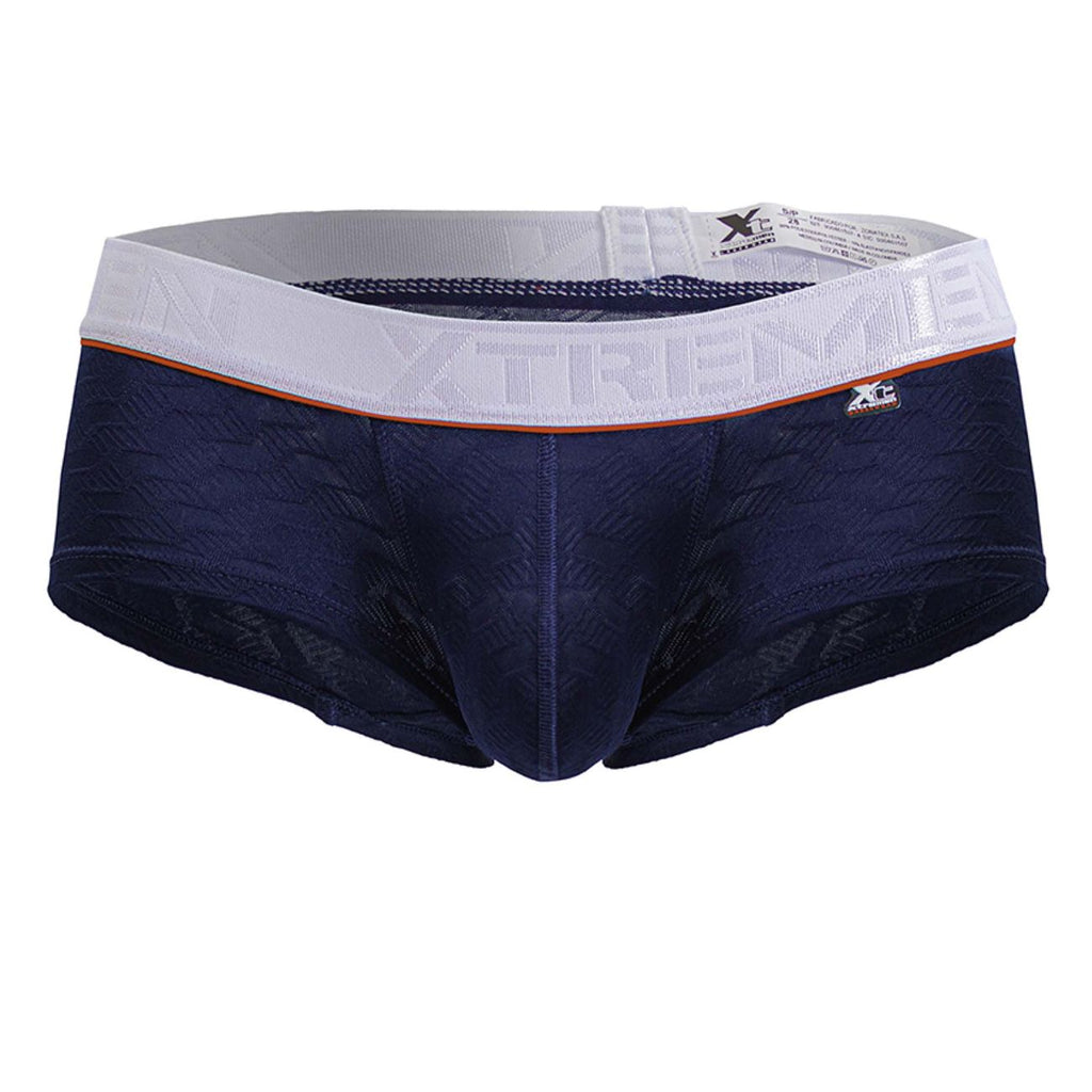 Xtremen Contrast Waistband Microfiber Trunks - Dark Blue