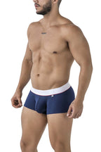 Xtremen Contrast Waistband Microfiber Trunks - Dark Blue