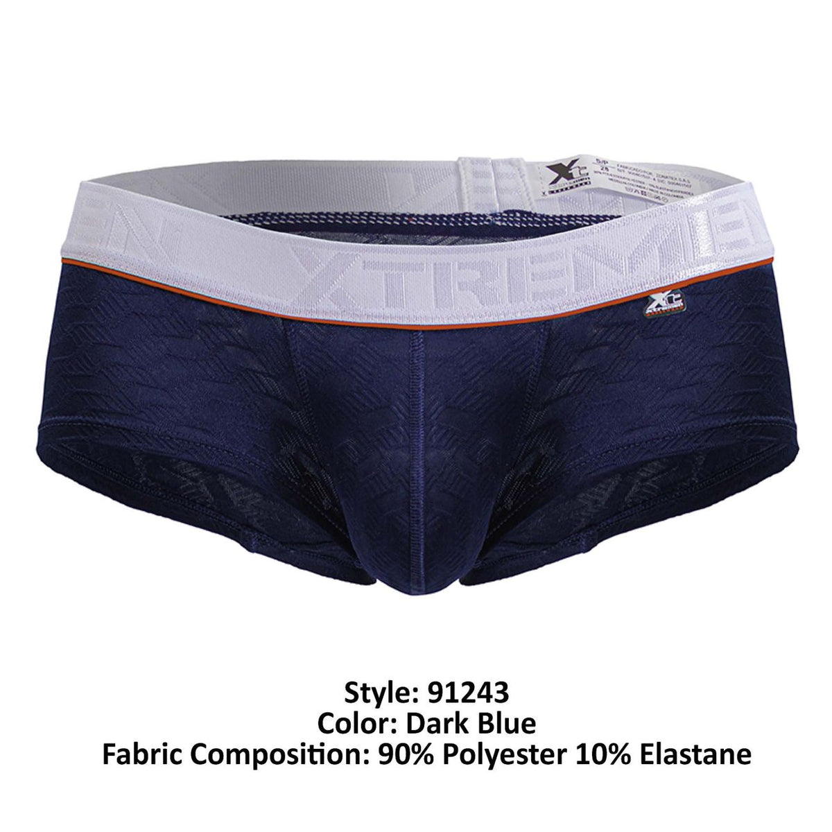 Xtremen Contrast Waistband Microfiber Trunks - Dark Blue