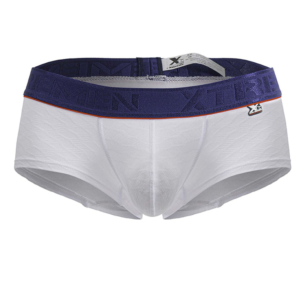 Xtremen Contrast Waistband Microfiber Trunks - White