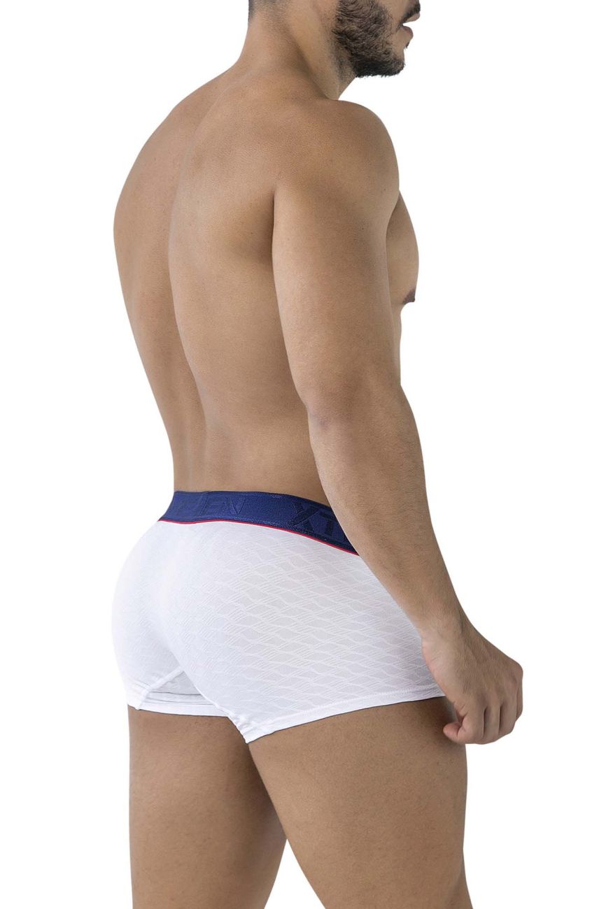 Xtremen Contrast Waistband Microfiber Trunks - White