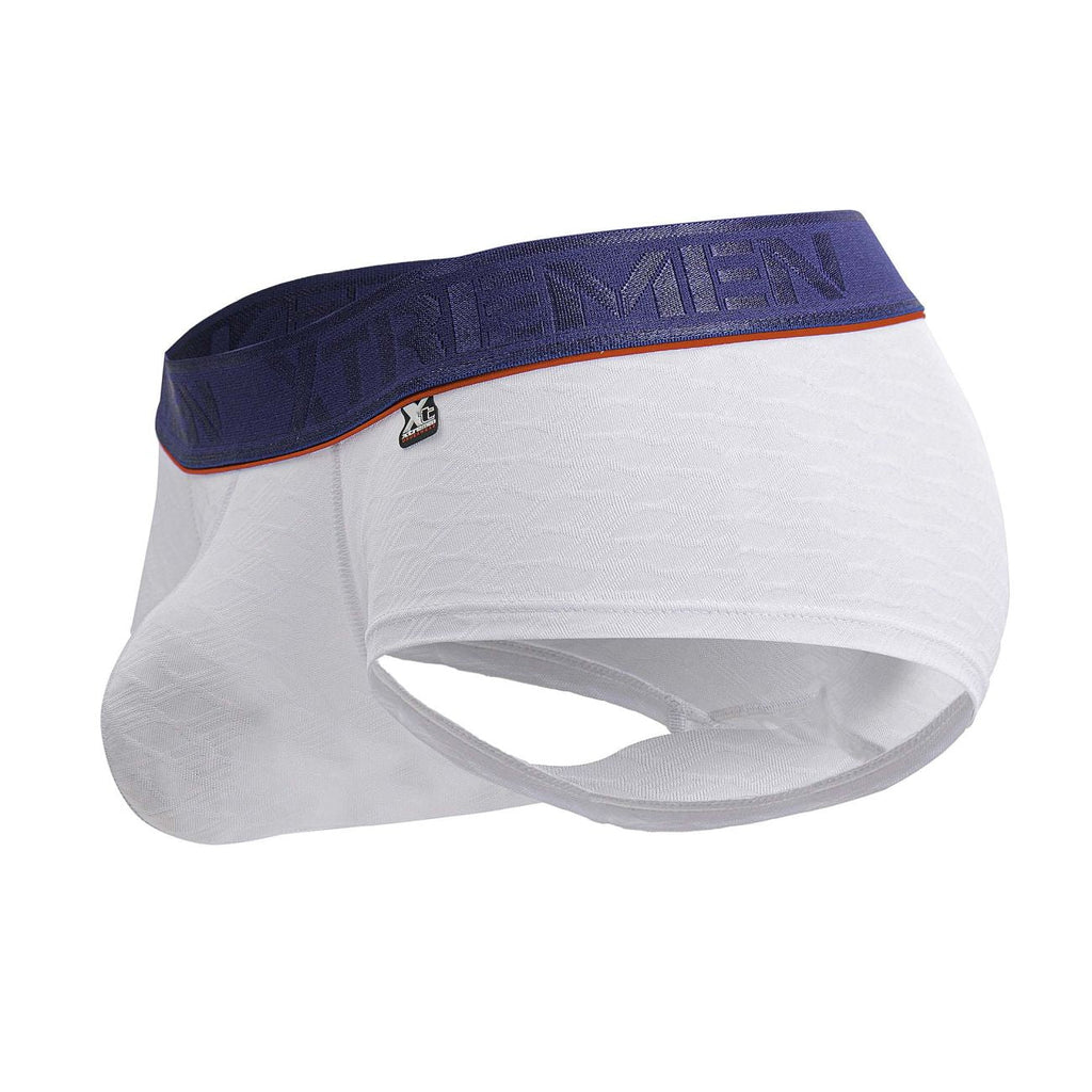Xtremen Contrast Waistband Microfiber Trunks - White