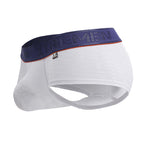 Xtremen Contrast Waistband Microfiber Trunks - White