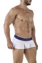 Xtremen Contrast Waistband Microfiber Trunks - White