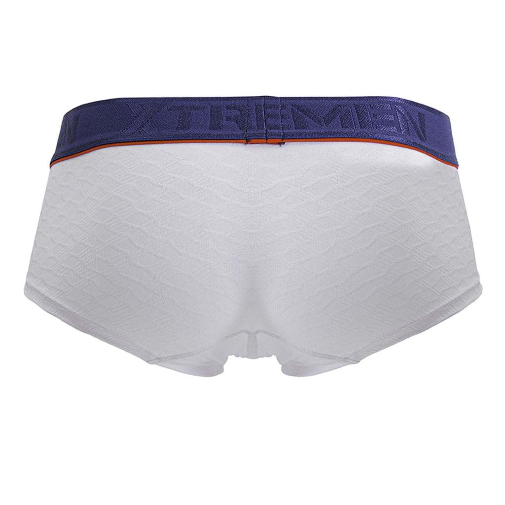 Xtremen Contrast Waistband Microfiber Trunks - White