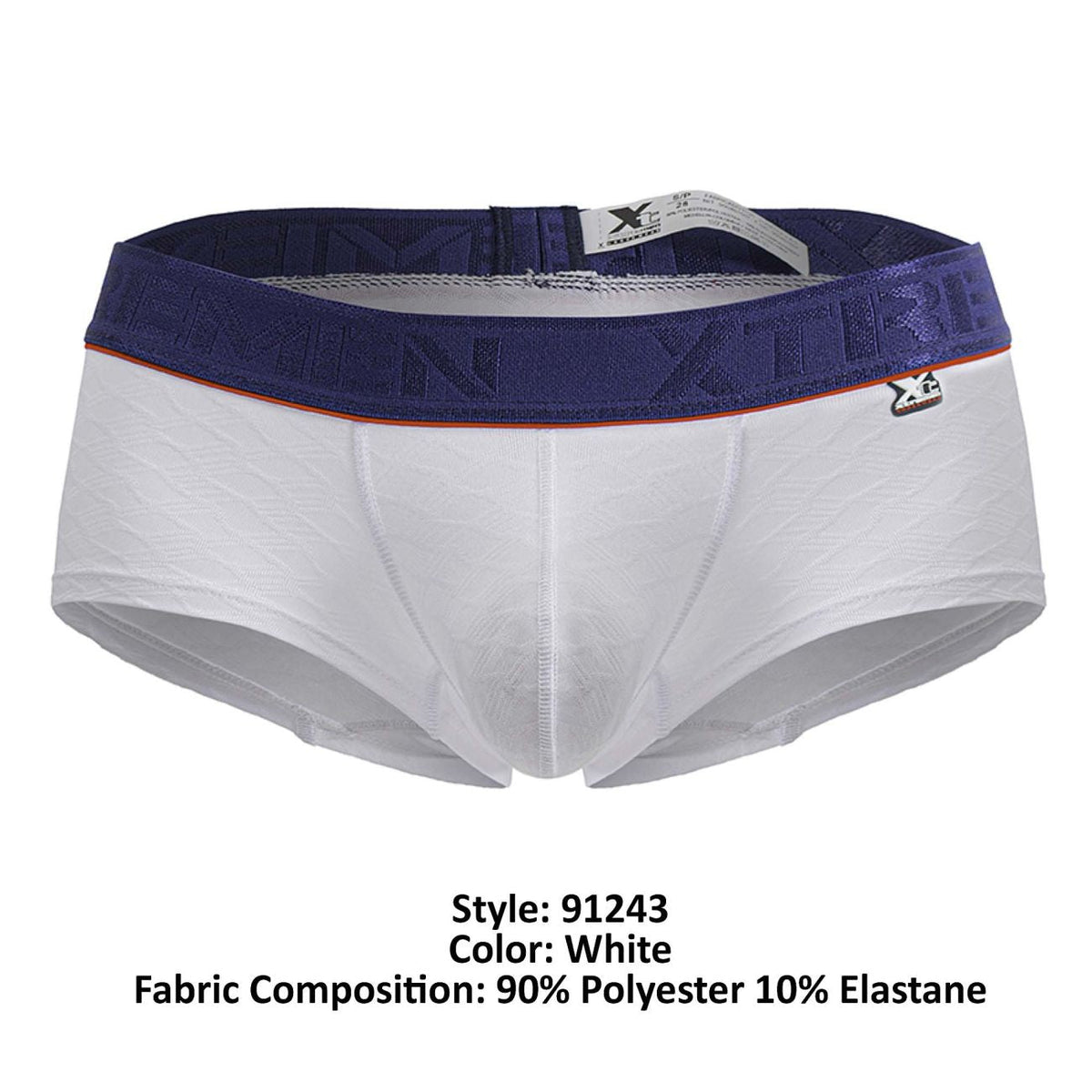 Xtremen Contrast Waistband Microfiber Trunks - White