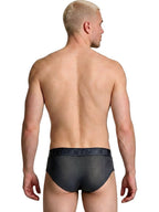 Xtremen Microfiber Mesh Metallic Logo Briefs - Gray