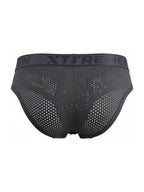 Xtremen Microfiber Mesh Metallic Logo Briefs - Gray