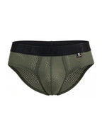 Xtremen Microfiber Mesh Briefs - Military Green