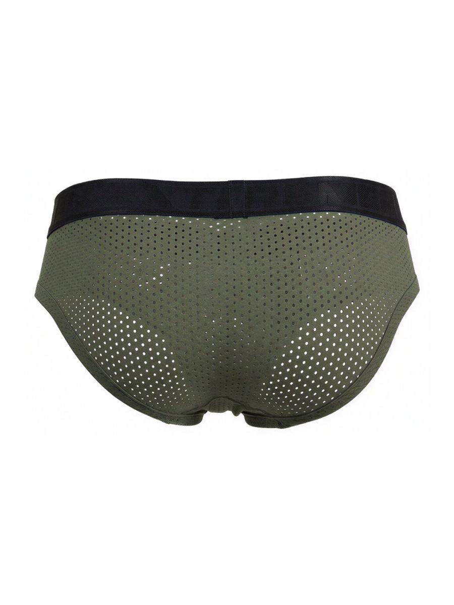 Xtremen Microfiber Mesh Briefs - Military Green