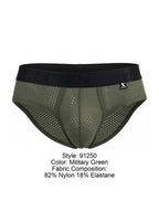 Xtremen Microfiber Mesh Briefs - Military Green