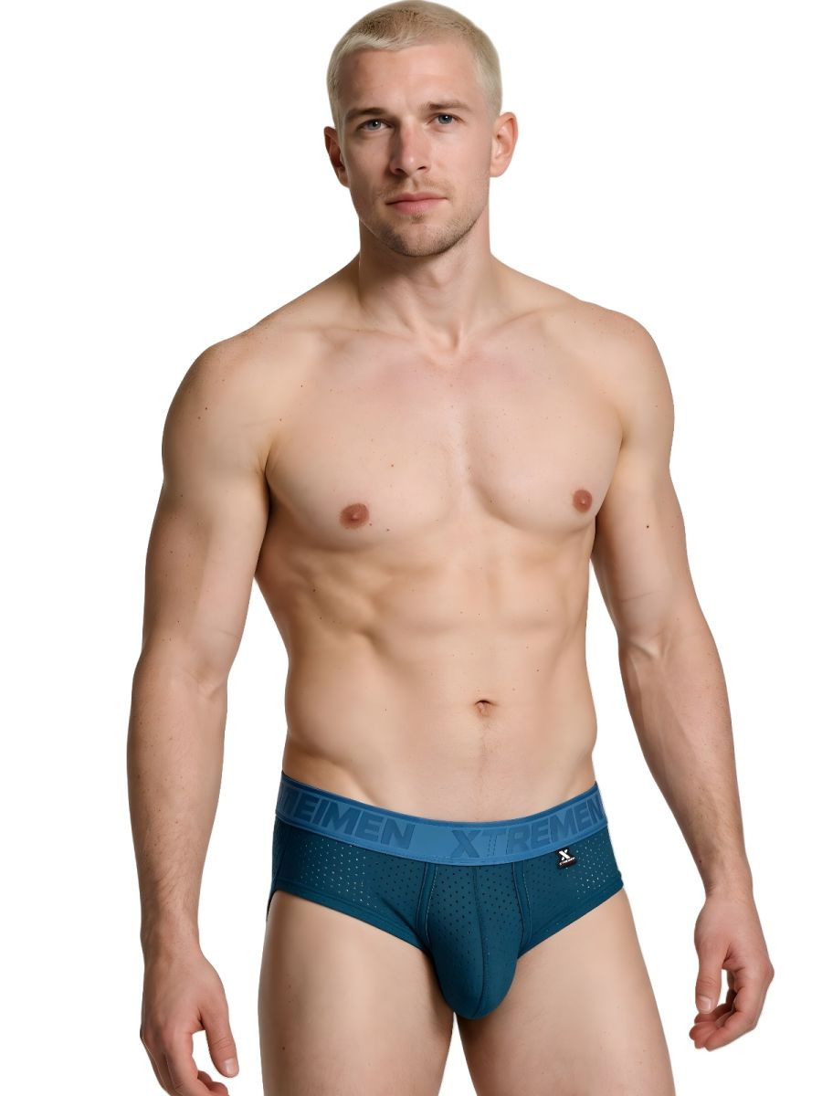Xtremen Microfiber Mesh Briefs - Petrol