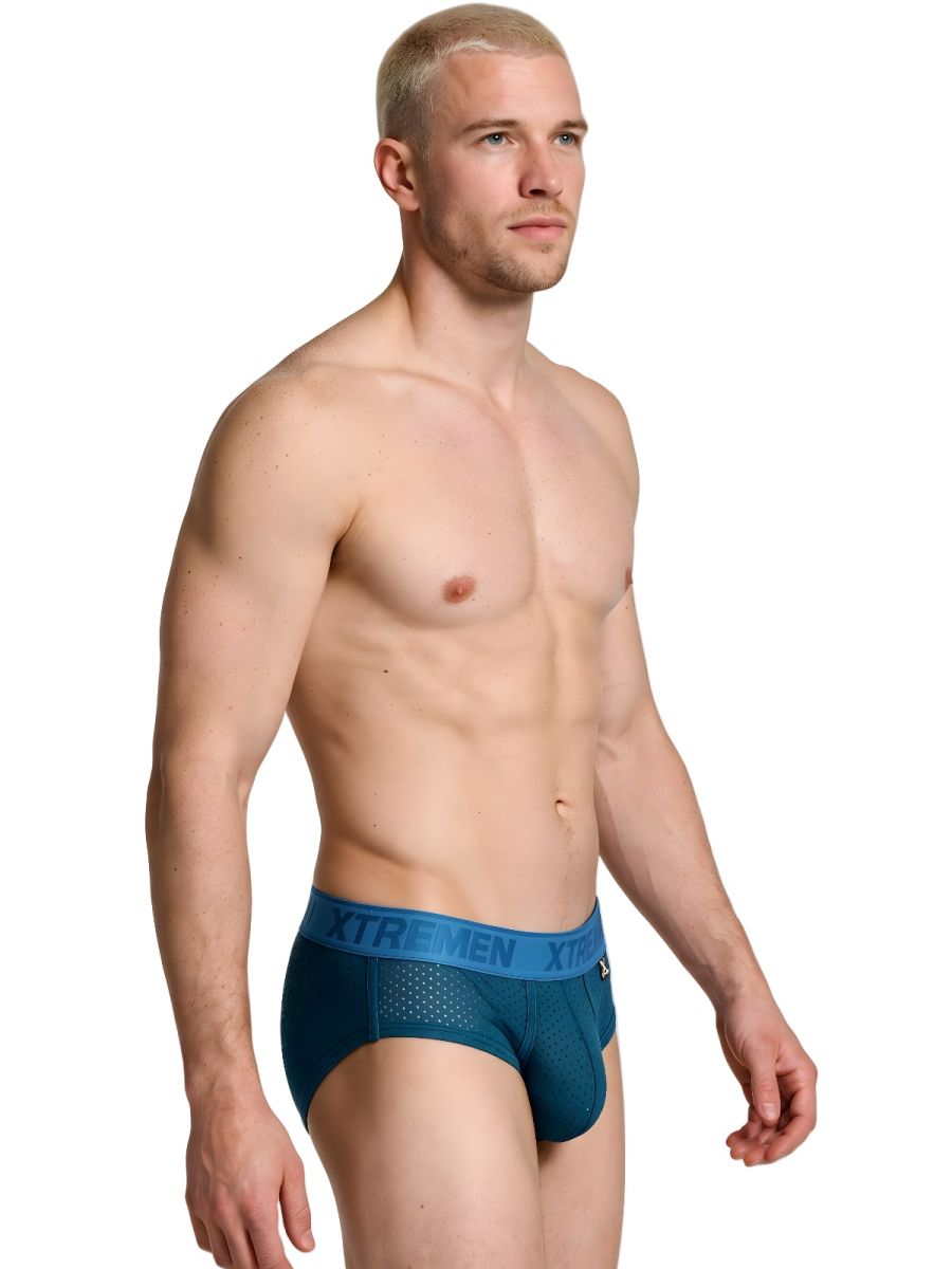 Xtremen Microfiber Mesh Briefs - Petrol