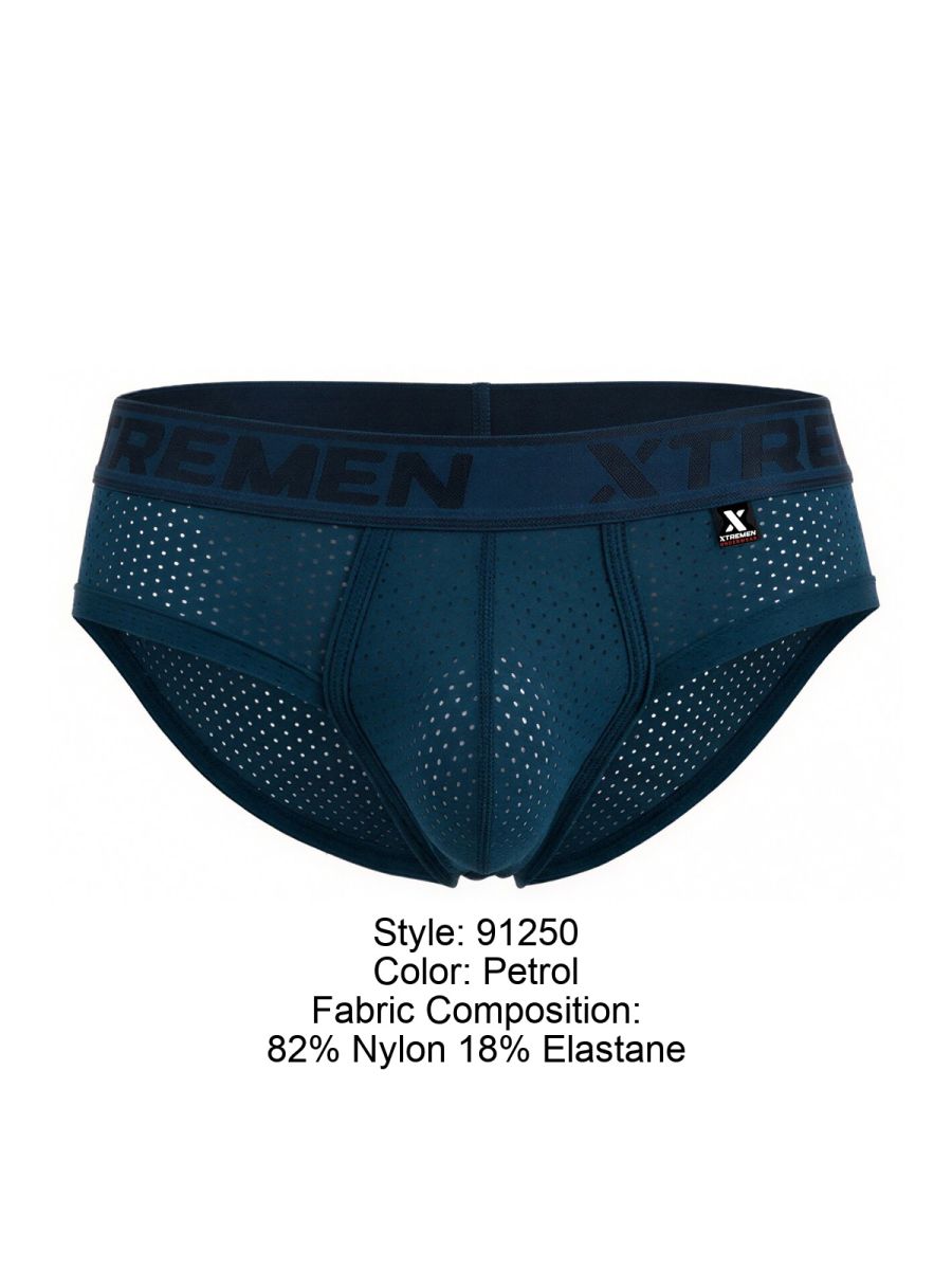 Xtremen Microfiber Mesh Briefs - Petrol