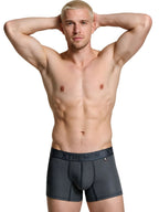 Xtremen Microfiber Mesh Boxer Briefs - Gray