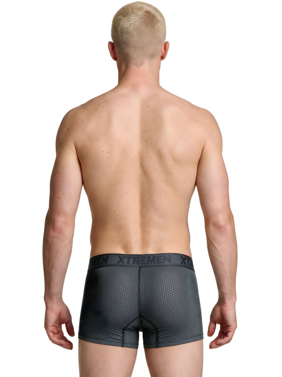 Xtremen Microfiber Mesh Boxer Briefs - Gray