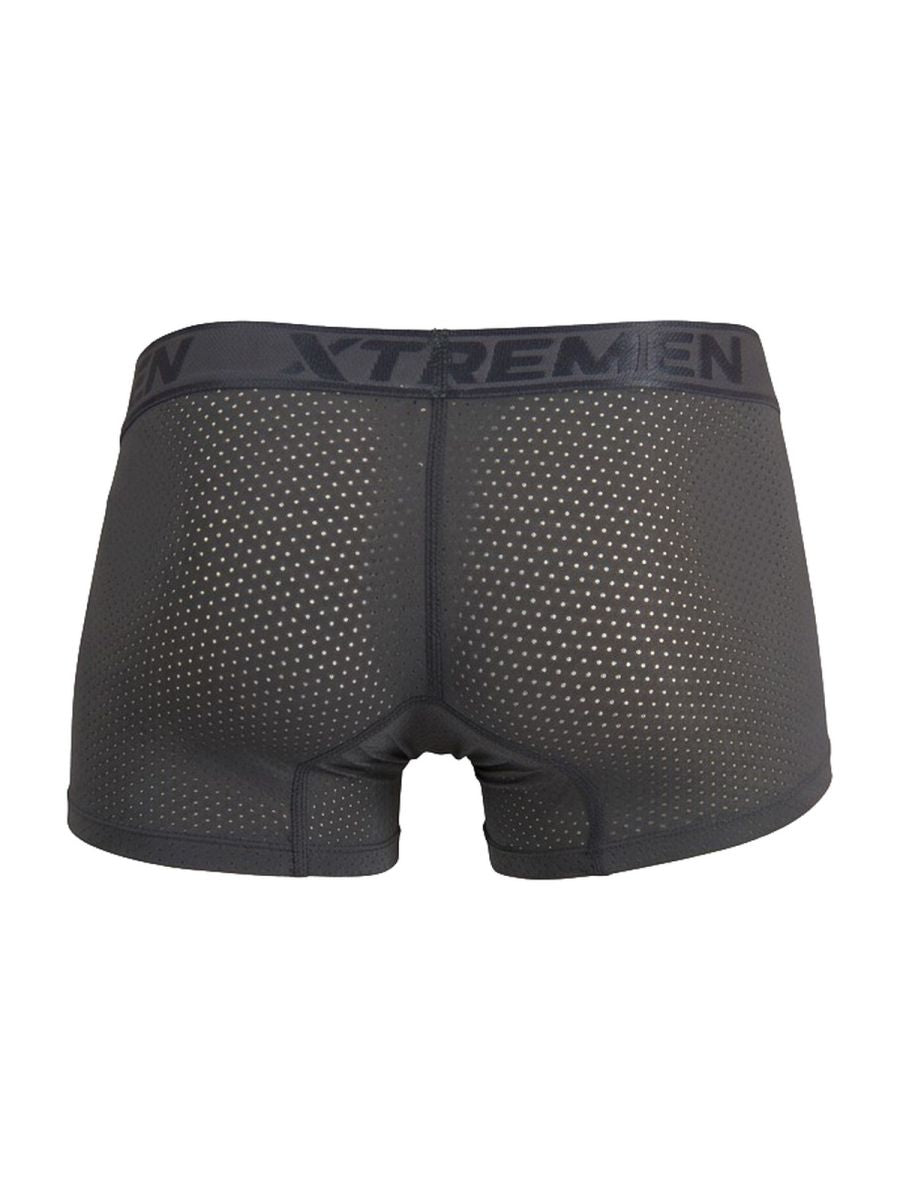 Xtremen Microfiber Mesh Boxer Briefs - Gray