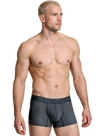 Xtremen Microfiber Mesh Boxer Briefs - Gray