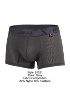 Xtremen Microfiber Mesh Boxer Briefs - Gray